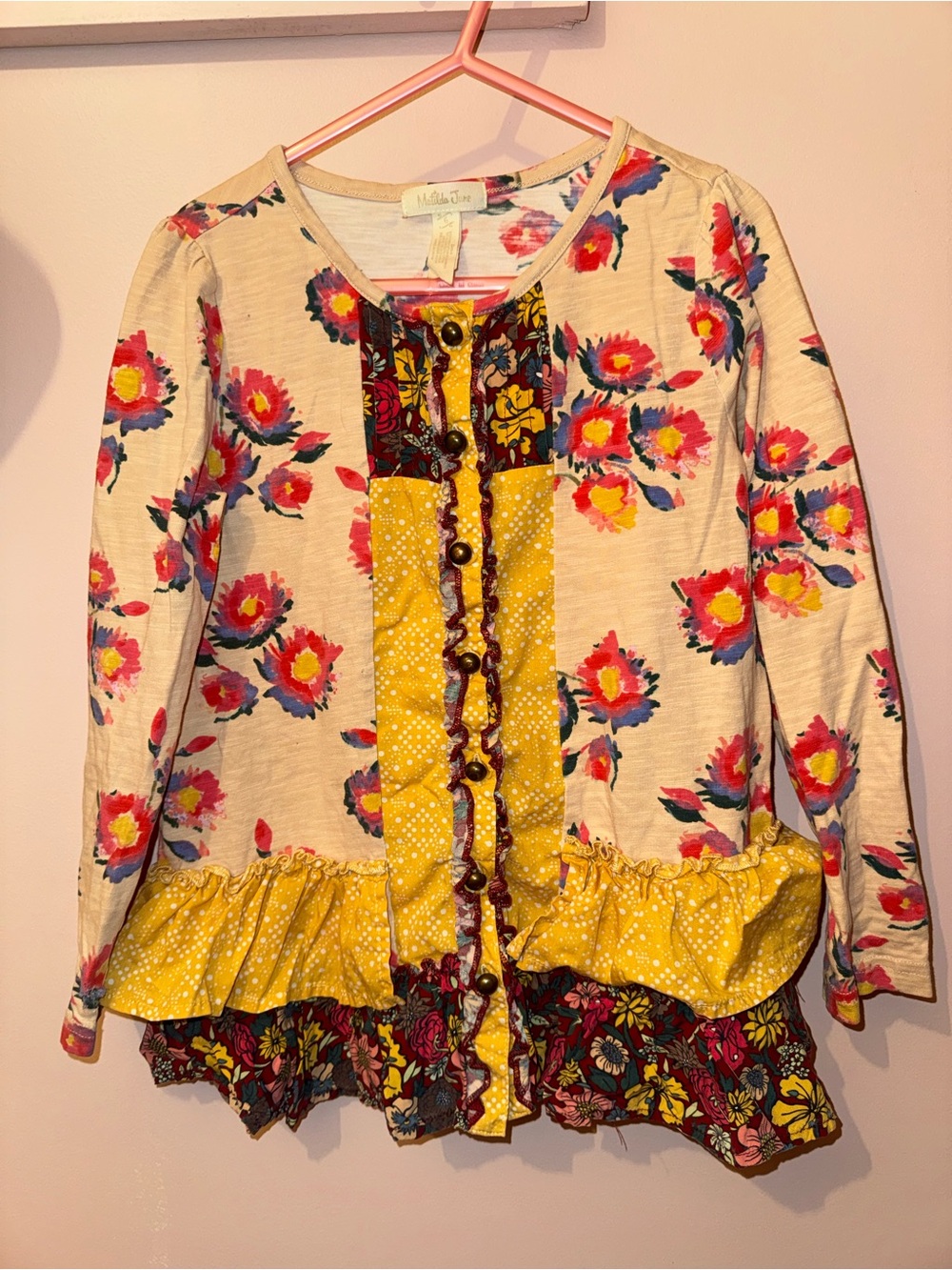 Matilda Jane Cream Dress Jacket with Yellow & Pink Floral Accents
